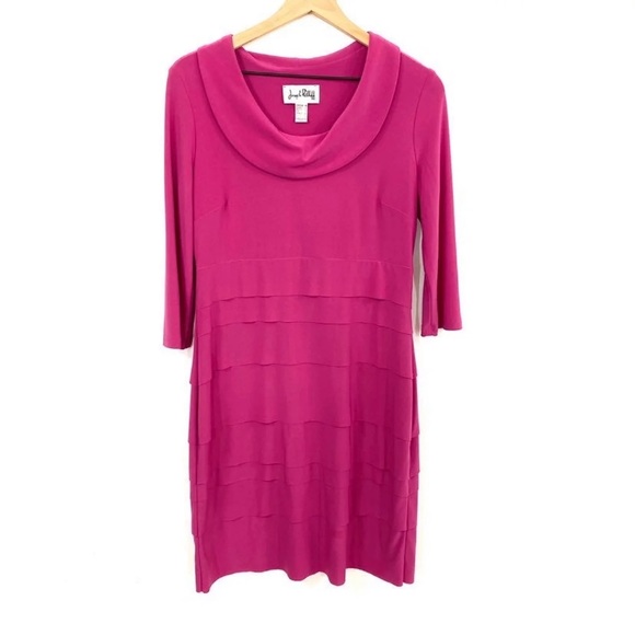 Joseph Ribkoff | Hot Pink 3/4 Sleeve Layered Dress - Picture 1 of 4